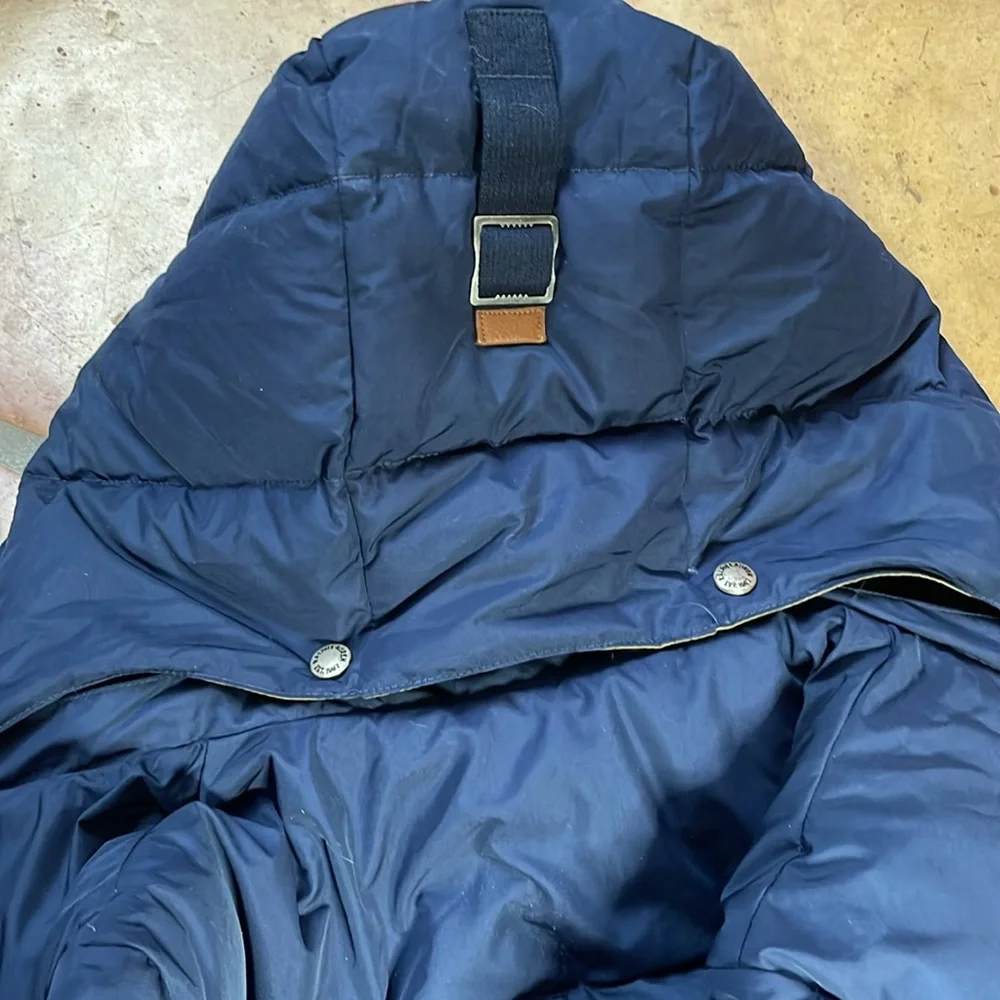 Polo Ralph Lauren Navy Goose Down Puffer Jacket Hooded Leather Toggle Coat Men’s